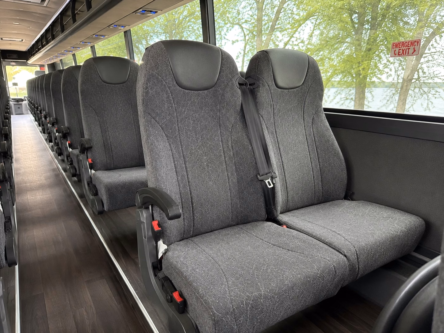 56 passenger charter bus interior