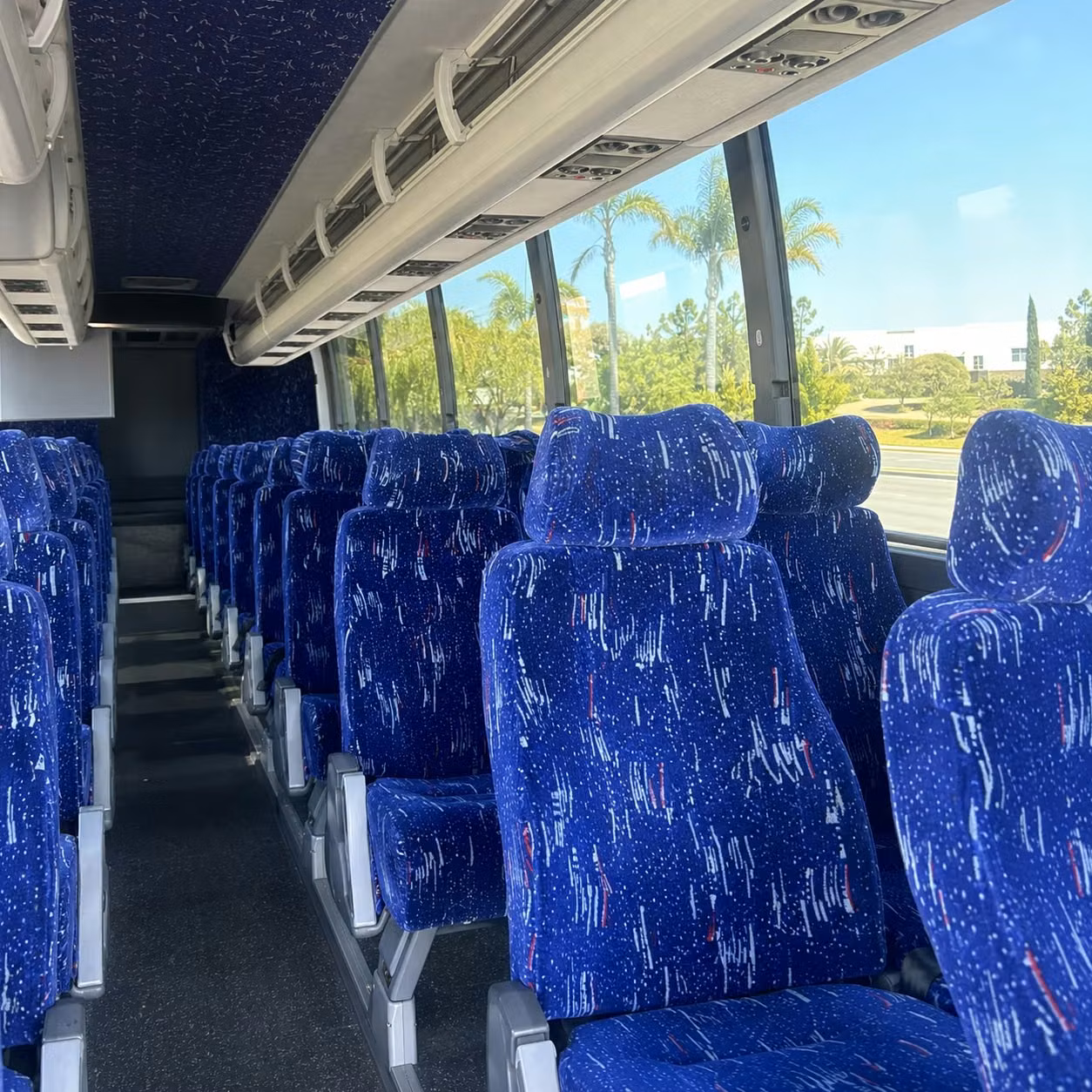 riverside charter bus rental interior